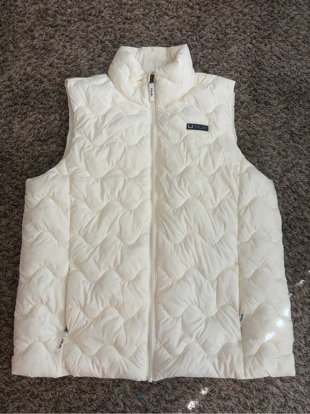 Huk Men’s Cream Quilted Puffer Vest